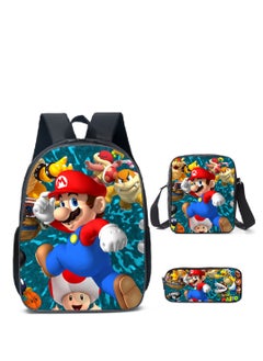 Mario 3 pcs Super Mario School Backpack Multicolour  - Image 1