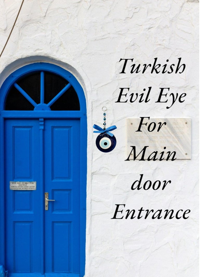 WARMINGO DE Evil Eye Hanging for Home & Office | Turkish Evil Eye for Good Luck & Prosperity | Evil Eye Wall Hanging Main Door Entrance Nazar battu (7 cm) - Image 4