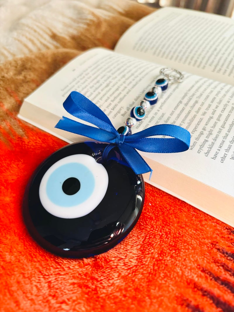 WARMINGO DE Evil Eye Hanging for Home & Office | Turkish Evil Eye for Good Luck & Prosperity | Evil Eye Wall Hanging Main Door Entrance Nazar battu (7 cm) - Image 3