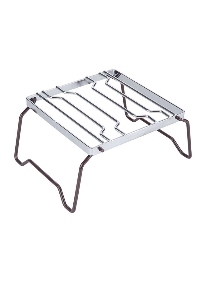 AL SANIDI Portable Outdoor Burner Stand, Portable mini barbecue charcoal grill for picnics, White*Black, Size 20*20 Cm  - Image 1