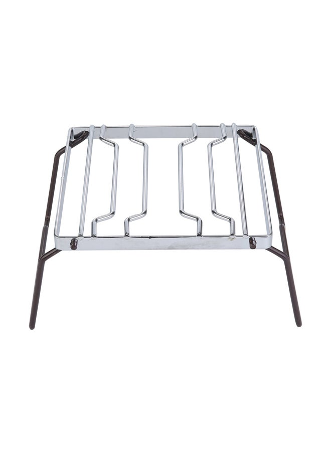 AL SANIDI Portable Outdoor Burner Stand, Portable mini barbecue charcoal grill for picnics, White*Black, Size 20*20 Cm  - Image 2
