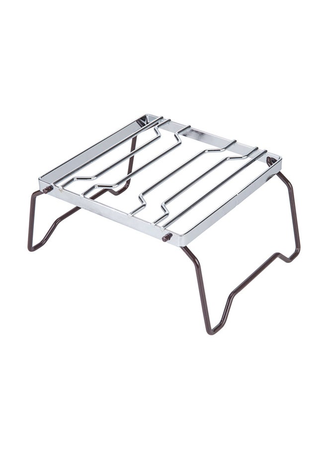 AL SANIDI Portable Outdoor Burner Stand, Portable mini barbecue charcoal grill for picnics, White*Black, Size 20*20 Cm  - Image 4