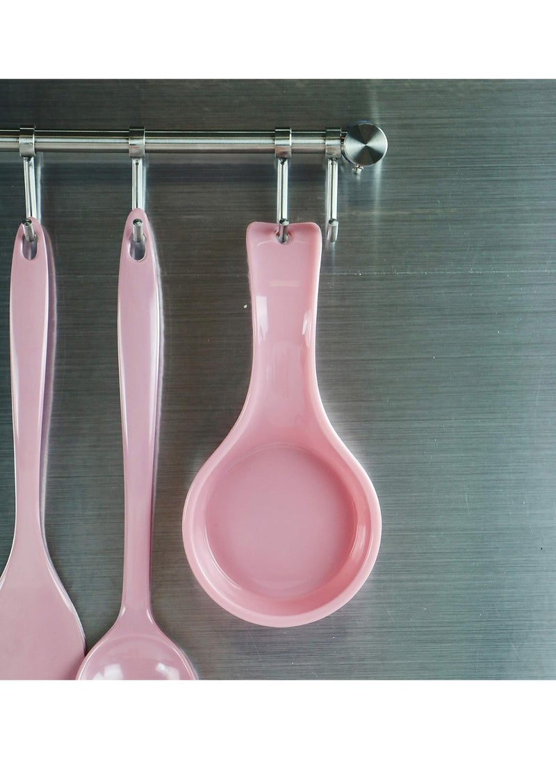 Reston Lloyd Rest Plastic Counter Stove Top Utensil Holder for Spoons, Ladle, Tong, 4 x 8, Pink - Image 3