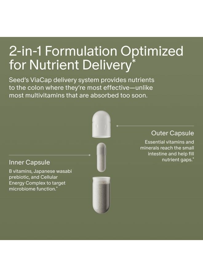 Seed DM-02 Daily Multivitamin - 100% DV Essential Vitamins and Minerals for Women & Men - Helps Fill Daily Nutrient Gaps - Immune, Bone, Hair, Skin & Nails Health - Vegan - 30 Capsules (30-Day Supply) - Image 3