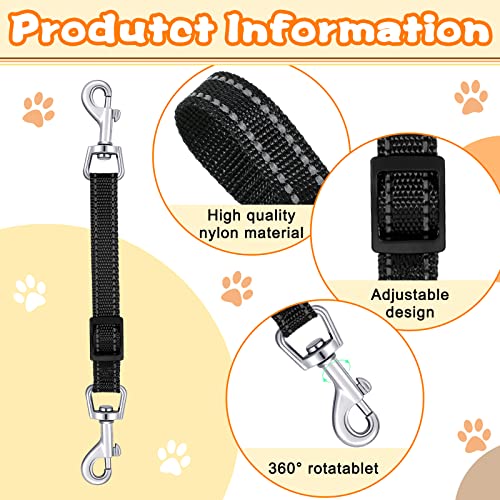 Saintrygo 5 Pcs Safety Dog Collar Clips Prong Collar Backup Clips Adjustable Reflective Nylon Harness Connector Metal Double Ended Backup Clasp for Harness PetDark Color - Image 3