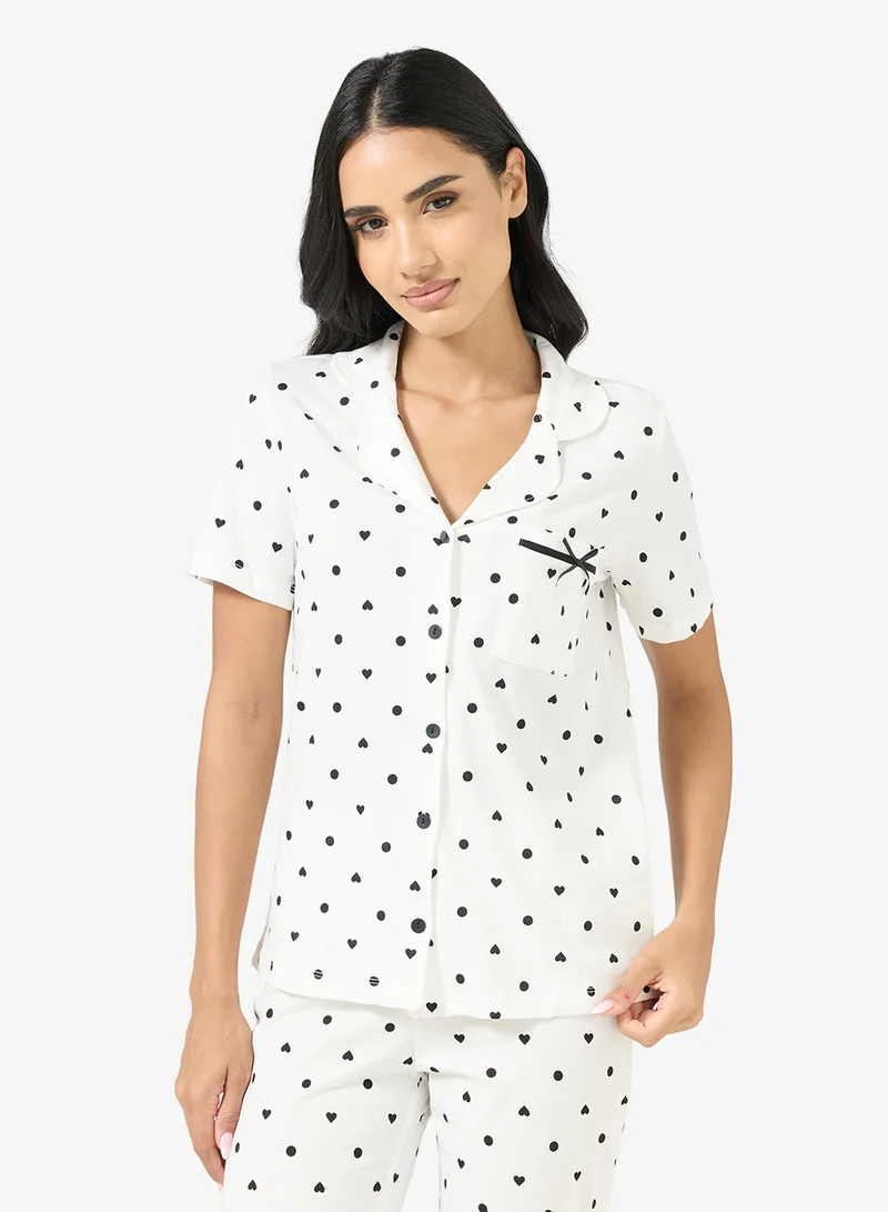 جينجر طقم بيجاما وقميص منقط بأزرار