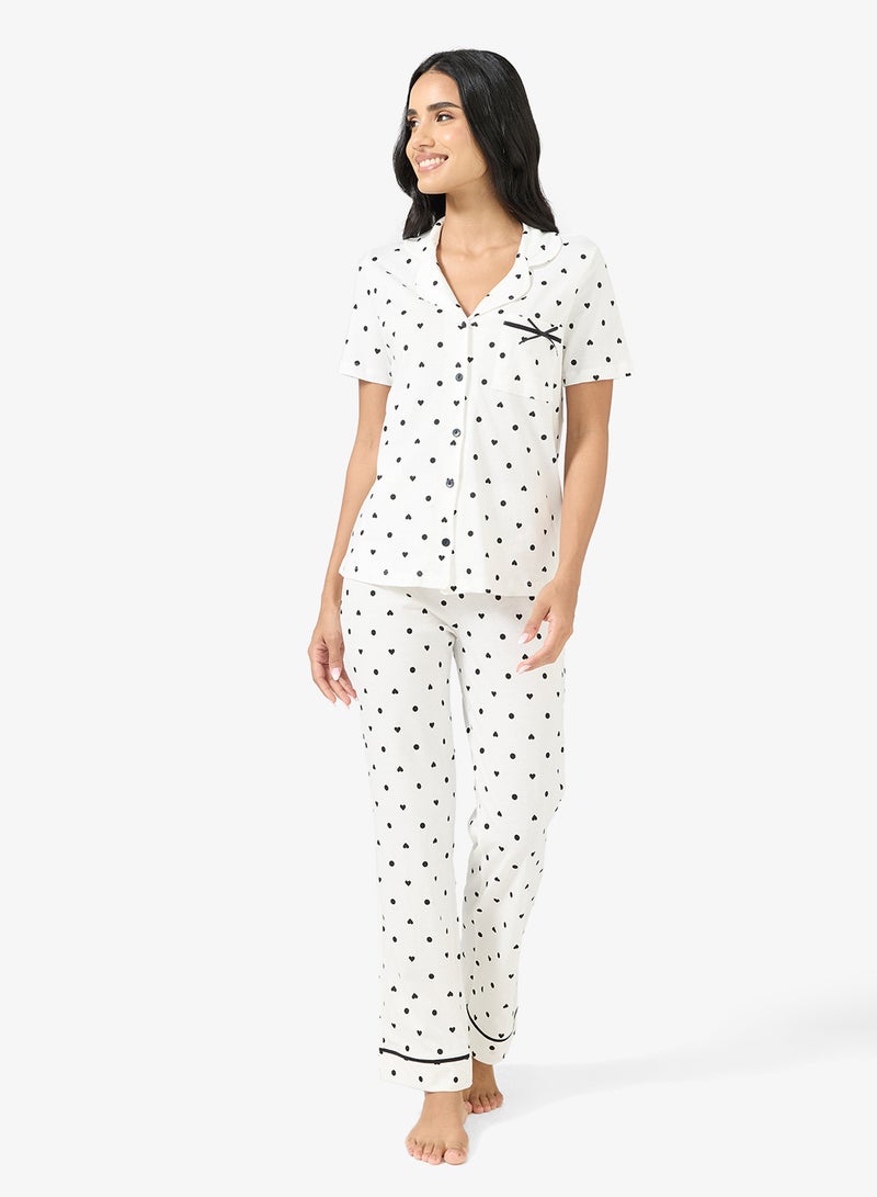 جينجر طقم بيجاما وقميص منقط بأزرار - Image 5