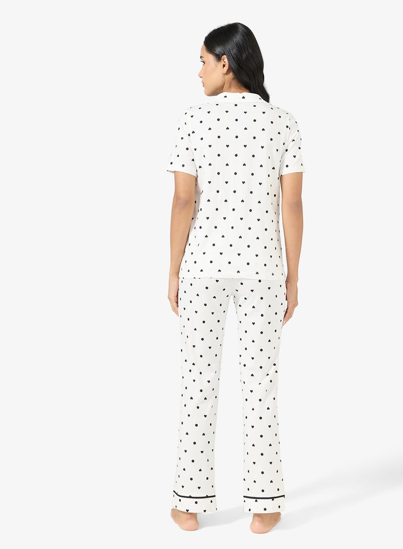 جينجر طقم بيجاما وقميص منقط بأزرار - Image 2