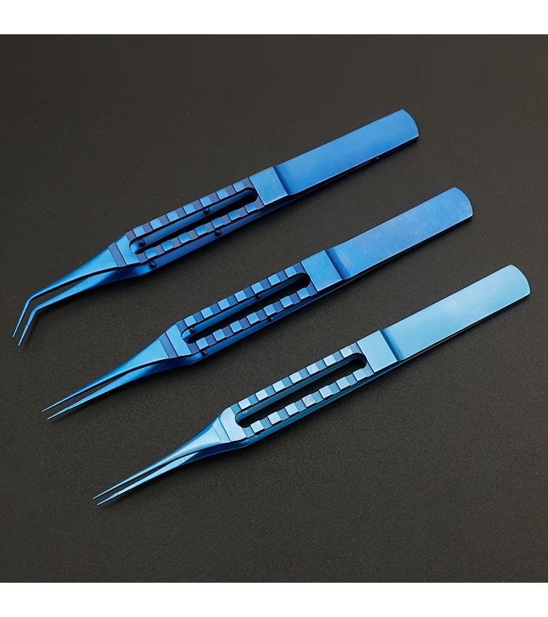 Eyebrow Transplant Forceps Fine-Tip Flat-Tip Tooth Laboratory Forceps Straight Toothed - Image 3