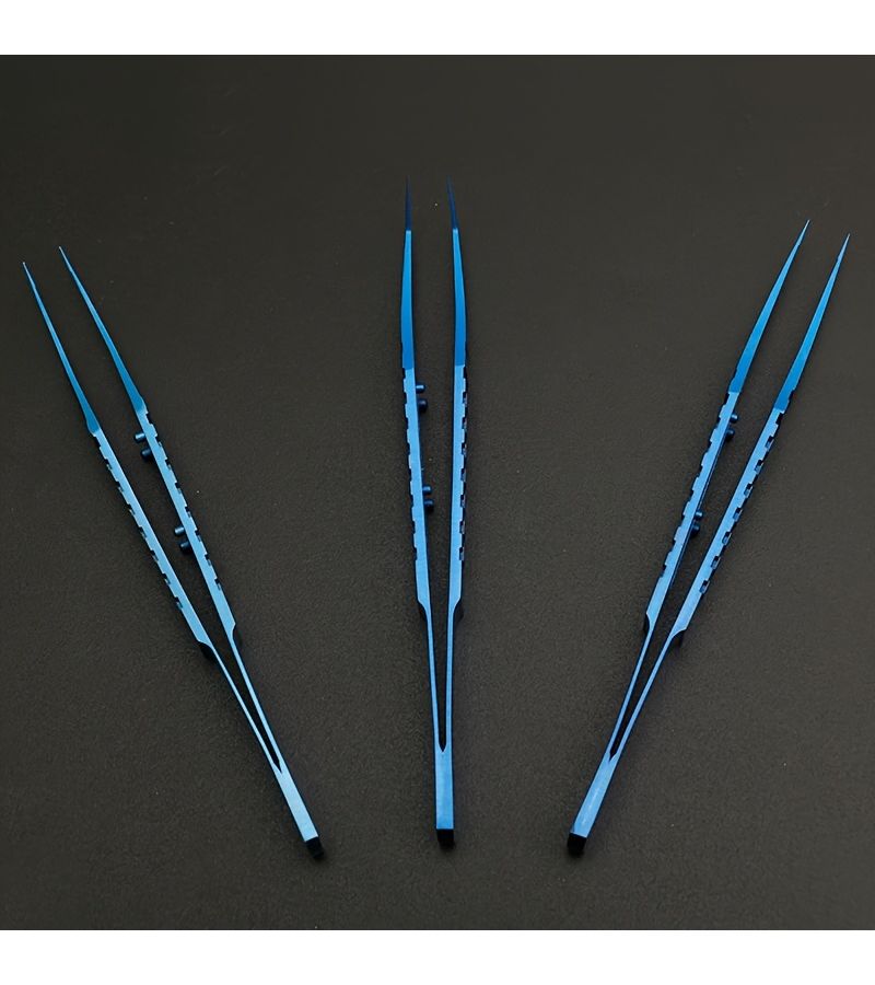 Eyebrow Transplant Forceps Fine-Tip Flat-Tip Tooth Laboratory Forceps Straight Toothed - Image 4