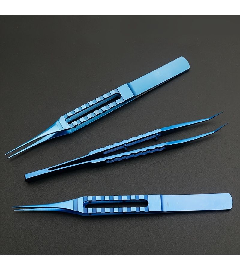 Eyebrow Transplant Forceps Fine-Tip Flat-Tip Tooth Laboratory Forceps Straight Toothed - Image 5