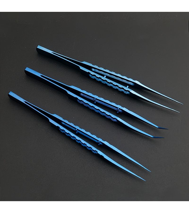 Eyebrow Transplant Forceps Fine-Tip Flat-Tip Tooth Laboratory Forceps Straight Toothed - Image 2