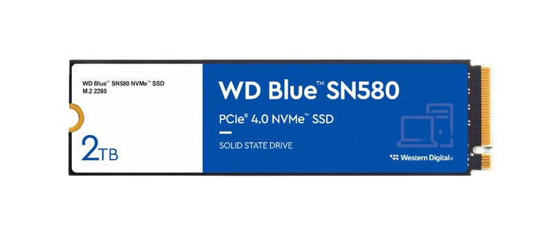 Western Digital Western Digital 2TB WD Blue SN580 NVMe Internal Solid State Drive SSD - Gen4 x4 PCIe 16Gb/s, M.2 2280, Up to 4,150 MB/s - WDS200T3B0E - Image 1