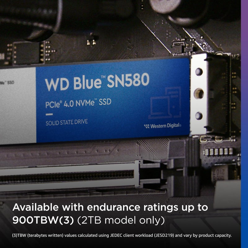 Western Digital Western Digital 2TB WD Blue SN580 NVMe Internal Solid State Drive SSD - Gen4 x4 PCIe 16Gb/s, M.2 2280, Up to 4,150 MB/s - WDS200T3B0E - Image 5