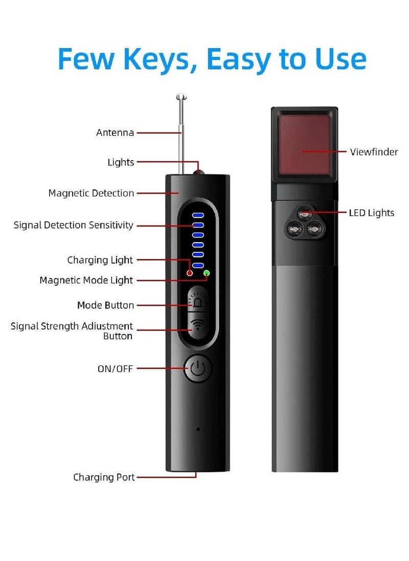 جينيكست كاشف الكاميرا الخفية، كاشف مكافحة التجسس، كاشف الأخطاء، كاشف GPS، جهاز الماسح الضوئي لإشارة الترددات اللاسلكية، كاشف لجهاز تعقب GPS، جهاز الاستماع، مكتشف الكاميرا للمنزل، الحمام، المكتب، السفر  - Image 3