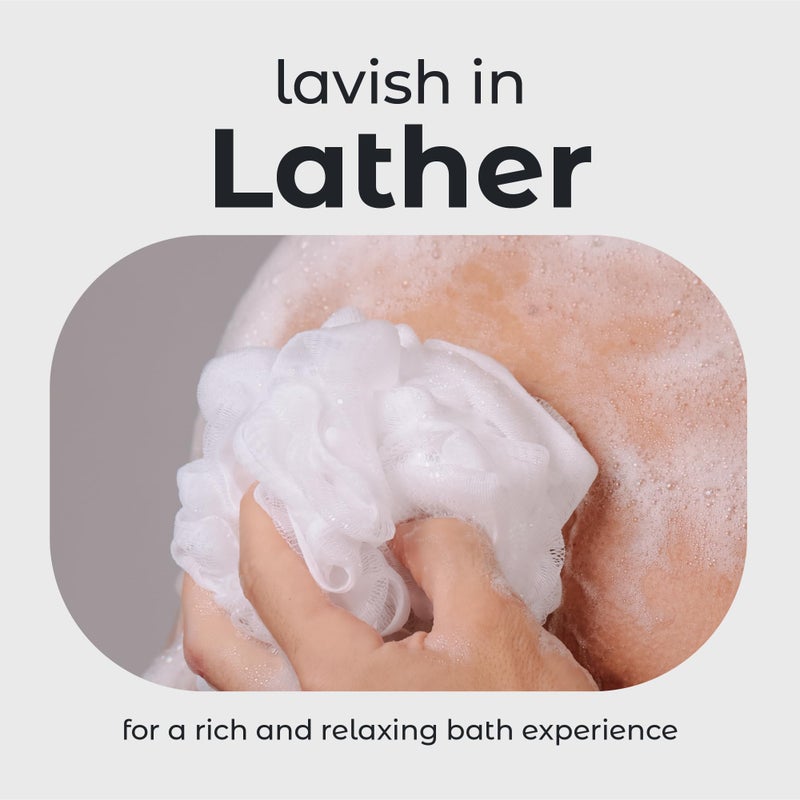 MainBasics Bath Shower Loofah Sponge Pouf Body Scrubber Exfoliator Body Wash Sponge (Set of 3, Airy Blossom) - Image 5