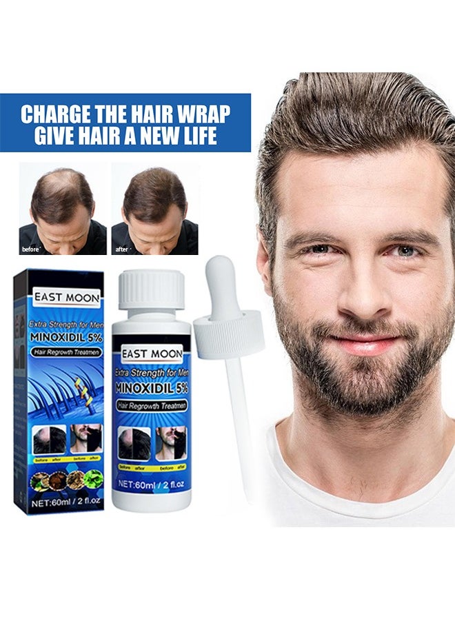 East Moon - Extra Strength For Men Minoxidil 5% ，for Promote Men's Hair and Beard Growth,Prevent Hair Loss,Care for Hair-60ml - Image 1