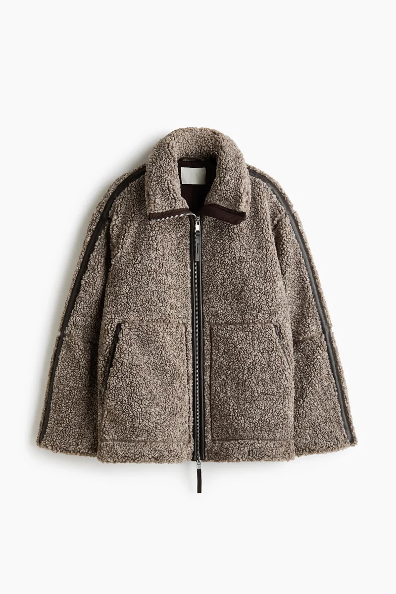 Oversized teddy jacket