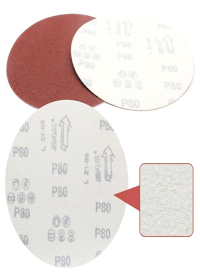 BokWin 40PCS 7-Inch 80 Grit Hook and Loop Sanding Discs Sandpaper, Aluminum Oxide Sanding Disc for Drill Grinder Rotary Tools No Hole, Self Stick - Image 3