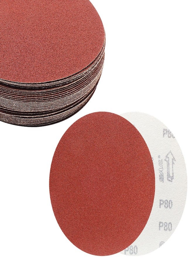 BokWin 40PCS 7-Inch 80 Grit Hook and Loop Sanding Discs Sandpaper, Aluminum Oxide Sanding Disc for Drill Grinder Rotary Tools No Hole, Self Stick - Image 1
