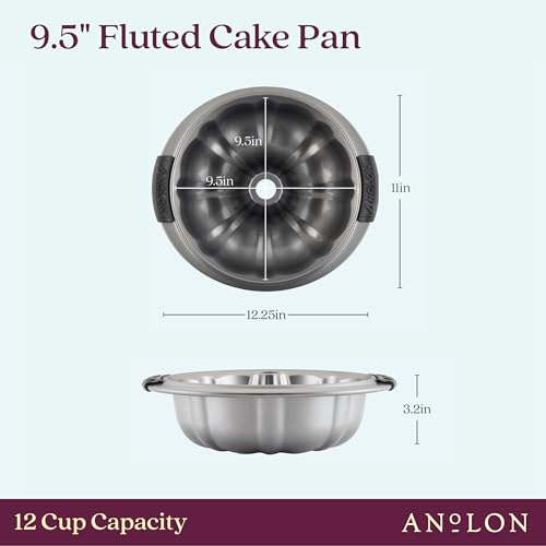 Anolon Advanced Nonstick Fluted Mold Baking Pan, 9.5 Inch, Gray, Carbon Steel - Image 3