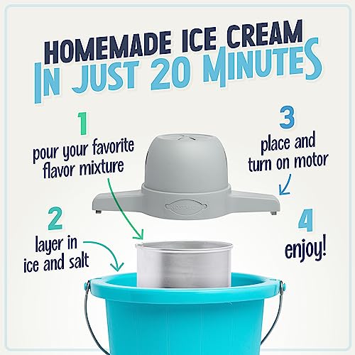 Nostalgia Electric Ice Cream Maker - Old Fashioned Soft Serve Ice Cream Machine Makes Frozen Yogurt or Gelato in Minutes - Fun Kitchen Appliance - Blue - 4 Quart - Image 3