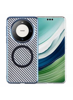 Case For Huawei Mate 60 Pro /60 Pro+ 6D Plated Carbon Fiber Clear Magsafe PC Phone Case