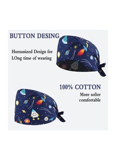 TLAXCA Pack of 3 Surgical Caps for Female and Male, Cotton Nursing Cap  - Image 3