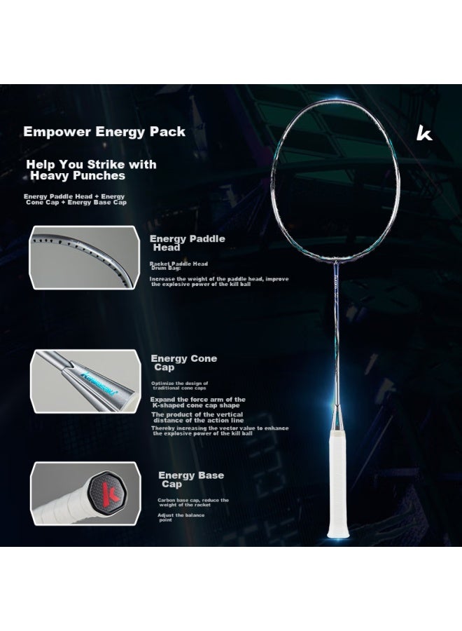 Kawasaki Kawasaki Aurora 50s Badminton Racket, 5u Full Carbon Single Racket, Professional Ultra-light High-power Offensive Type (pre-strung)  - Image 1