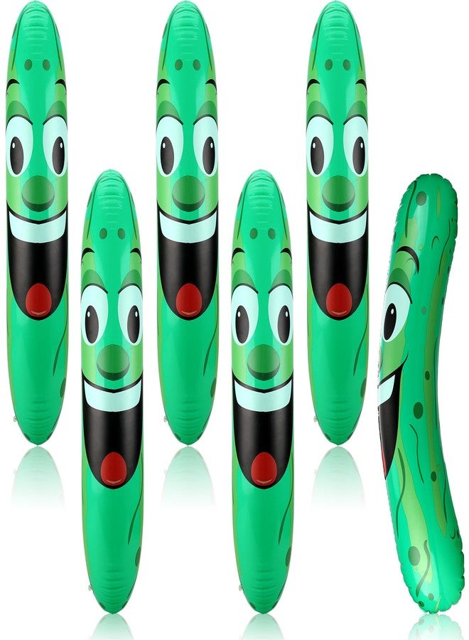 Sratte 6 Pcs 32 Inch Giant Inflatable Pickle Funny Pickle Pool Floats Inflatable Cucumber Pickle Decorations Gifts for Summer Swimming Beach Birthday Bachelorette Party Supplies Pool Decor - Image 1