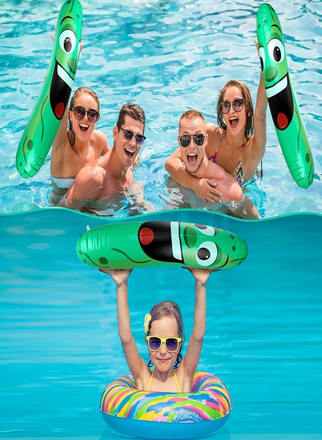 Sratte 6 Pcs 32 Inch Giant Inflatable Pickle Funny Pickle Pool Floats Inflatable Cucumber Pickle Decorations Gifts for Summer Swimming Beach Birthday Bachelorette Party Supplies Pool Decor - Image 3