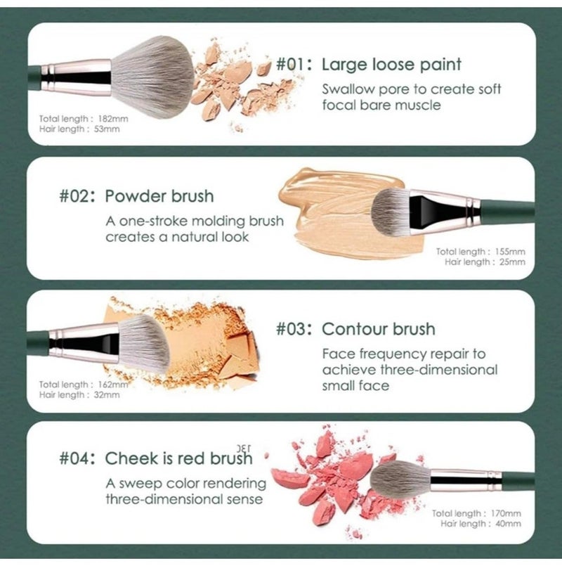 Mn Makeup Brushes 14pcs Premium Makeup Complete Cosmetic Brush Collection - Image 3