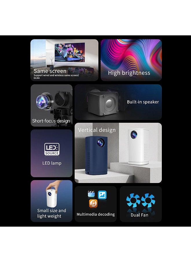 Generic Mini Projector 1080P Wireless Portable Movie Projectors 20000hrs Lamp Life Support 100inches Display Same Screen Technique Built-in Speaker and Dual-fan Heat Disppation with Remote Control  - Image 5
