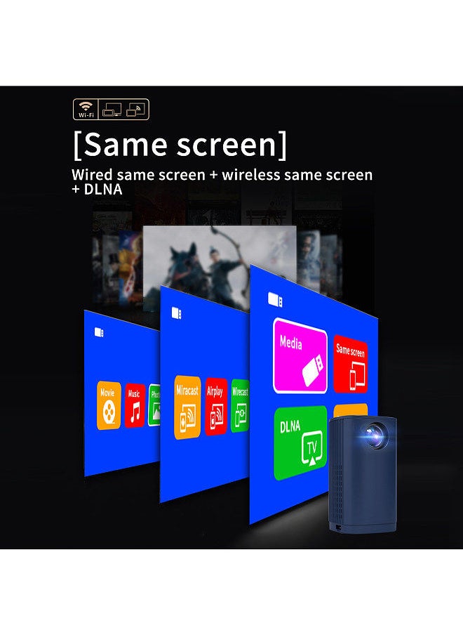 Mini Projector 1080P Wireless Portable Movie Projectors 20000hrs Lamp Life Support 100inches Display Same Screen Technique Built-in Speaker and Dual-fan Heat Disppation with Remote Control
