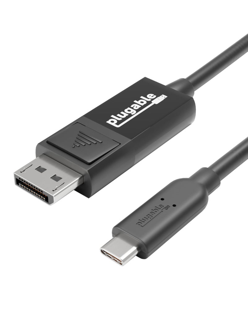 Plugable USB C to DisplayPort Bi Directional Cable 6 feet (1.8m), Up to 4K at 60Hz, USB C DisplayPort Cable - Compatible with Thunderbolt and USB-C - Driverless - Image 1