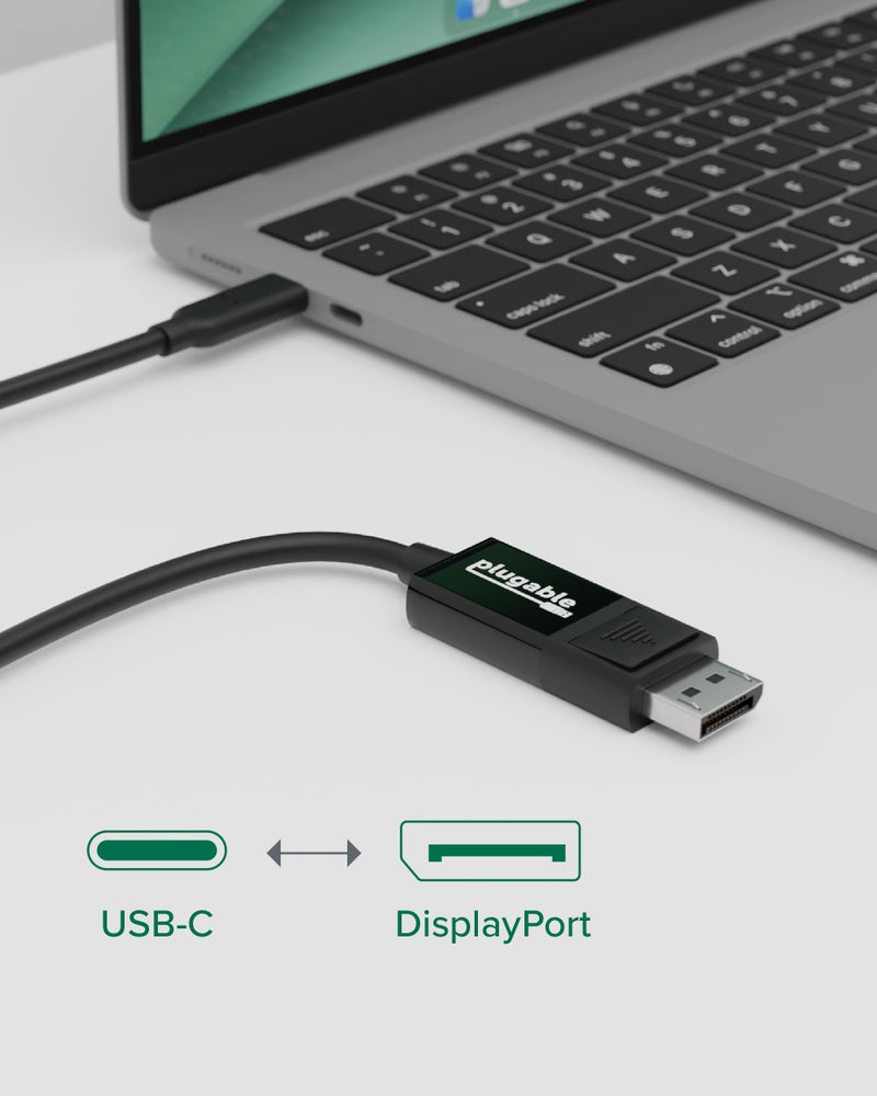 Plugable USB C to DisplayPort Bi Directional Cable 6 feet (1.8m), Up to 4K at 60Hz, USB C DisplayPort Cable - Compatible with Thunderbolt and USB-C - Driverless - Image 5