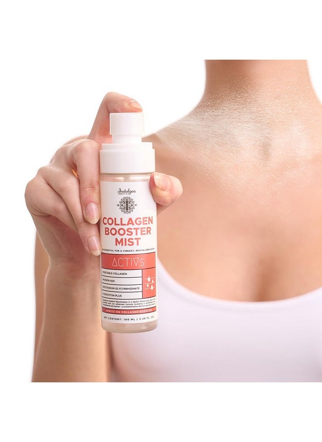 Indulgeo ESSENTIALS Collagen Booster Toner/Mist For Hydrated And Smooth Skin - 100Ml | Reduce Rosacea And Sun Damage, Anti-Aging, Lightweight, Pre-Makeup Application | Made With Vegetable Collagen  - Image 4