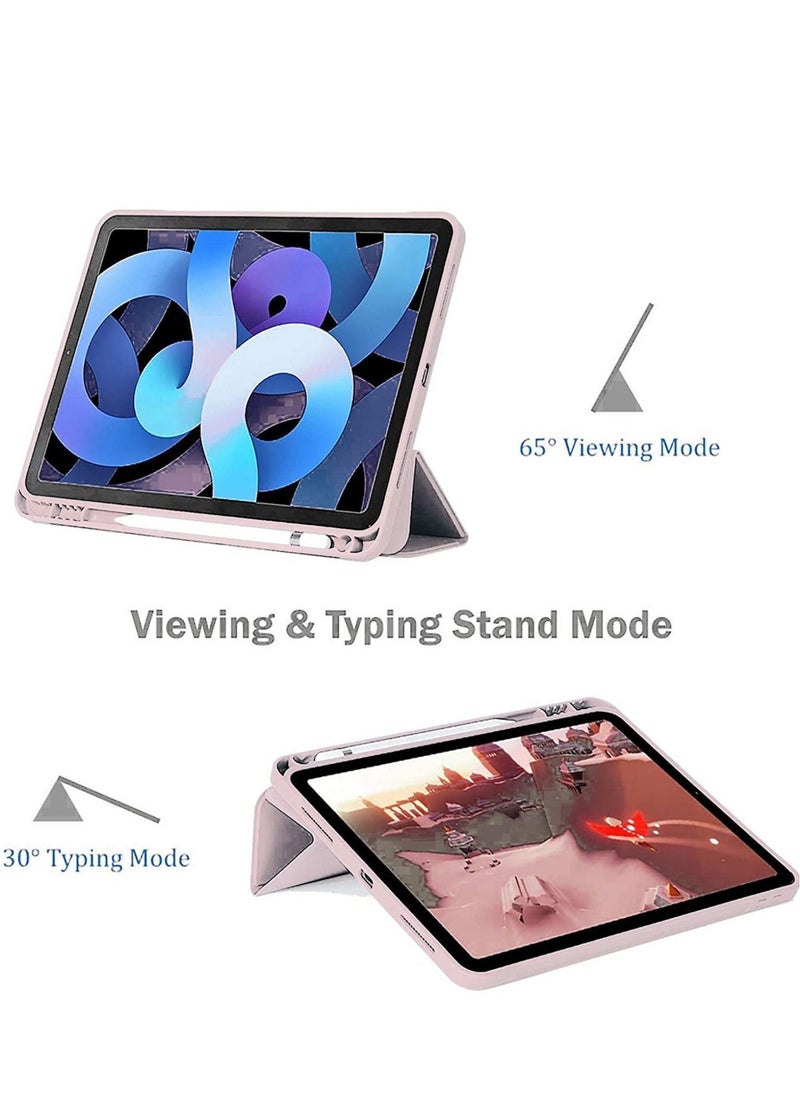 Case for New iPad Air 5th Generation (2022)/iPad Air 4th Generation (2020) 10.9 Inch, with Screen Protector and Auto Wake/Sleep Cover, Pink - Image 2