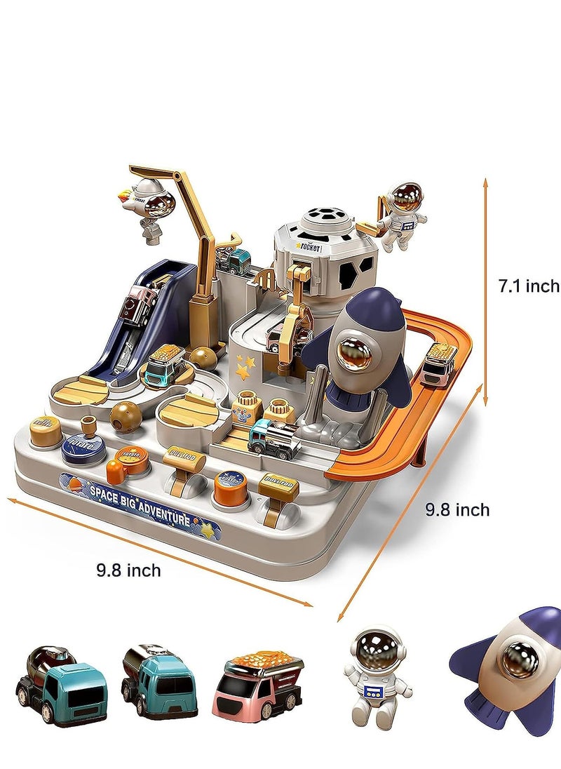 SYOSI - Race Track Game Toy Car Adventure for 3 4 5 6 7 Years Old Boys Girls Spaceship Rail City Rescue Playset Magnet Educational Learning Toddler - Image 1
