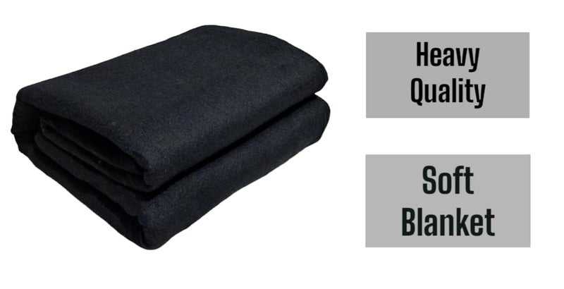 CHANDRAVATI Plain Acrylic Wool Blankets, Full-Length, Solid-Design Single Bed [Black] ( 225 cm x 150 cm) (5) - Image 3
