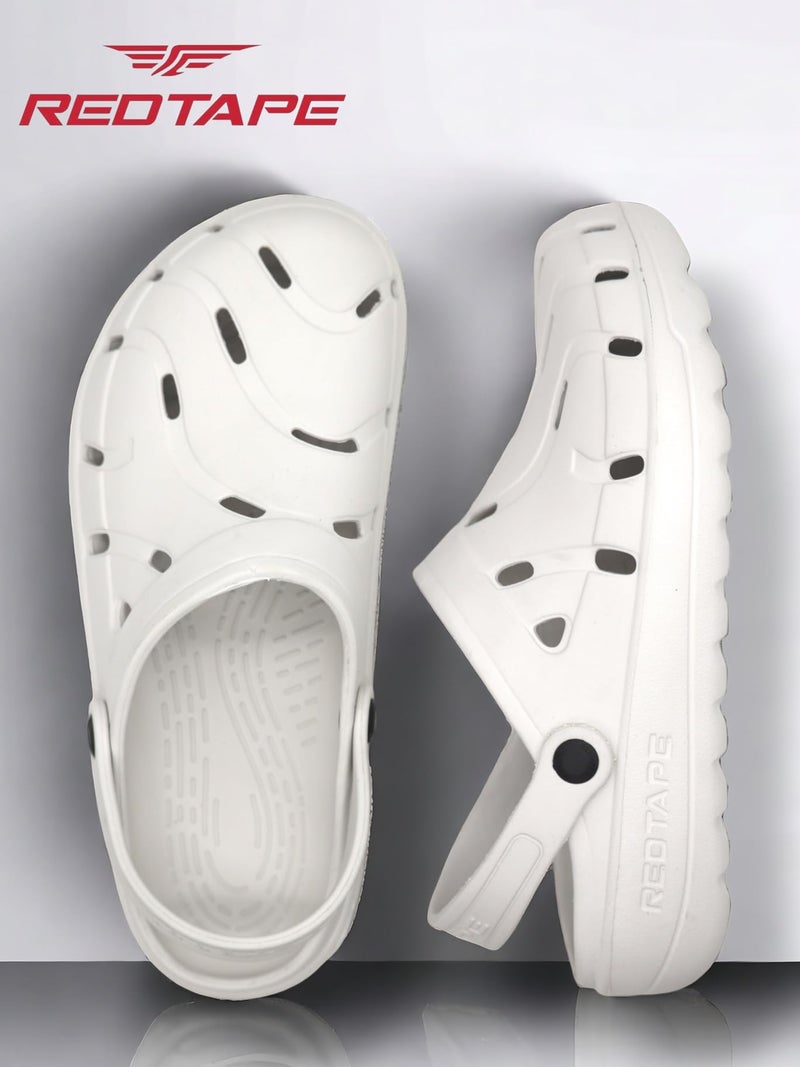 Red Tape Men's Discover Comfortable Clogs || Sandals with Adjustable Back Strap for Men Off White - Image 2
