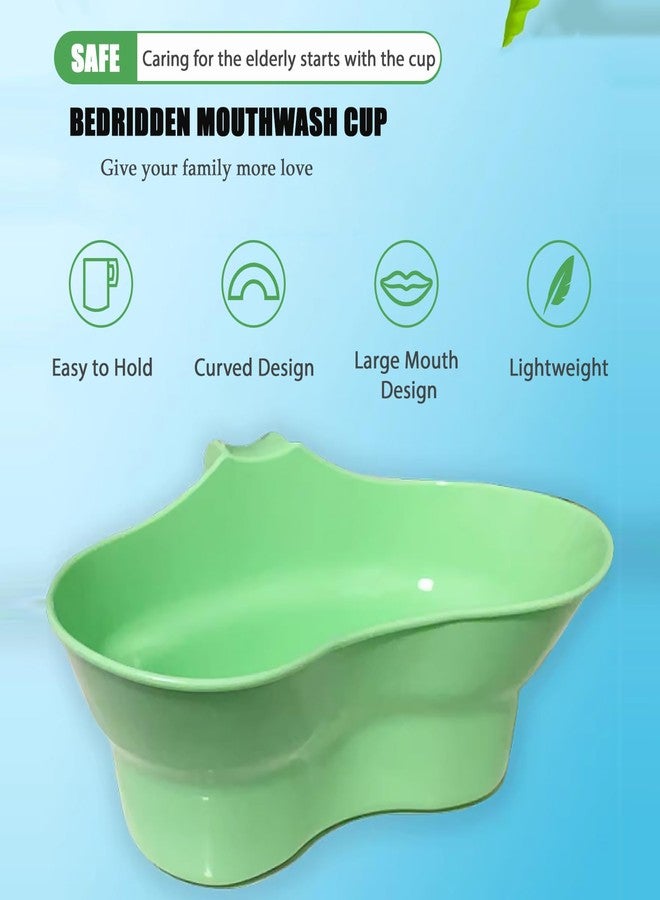 FOLOSAFENAR Oral Care Brush Teeth Plastic Vomit Basin Cup, Brush Patient Mouthwash Basin Teeth with Wide Mouth, Arc Design Bed Mouthwash Cup, Emesis Basin for Elderly Bedridden Patients and Teeth Cleaning - Image 2