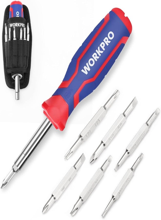 WORKPRO WP221306 |15-in-1 Multi-Bit Screwdriver Set | CR-V Double Ended Bits | Magnetic Tip | Bi-Material Soft Grip Handle | With Tool Pouch | DIY, Repair & Professional Use - Image 1