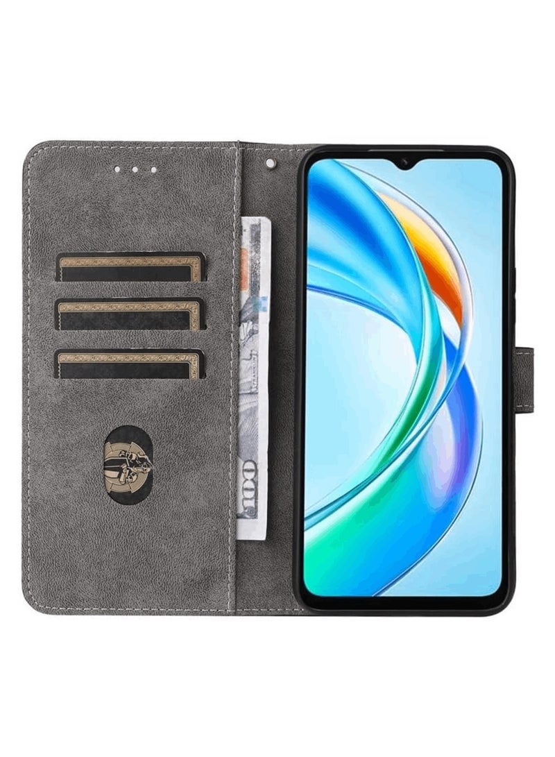 Aookay Compatible with Honor X5B/X5B Plus Case, Premium PU Leather Flip Case with Credit Card Holder and RFID Blocking, Protective Cover Wallet Pouch Case (Brown)  - Image 2