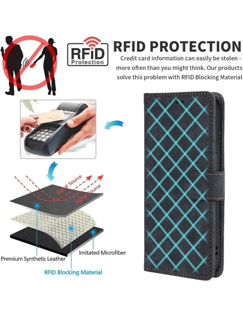 اووكاي جراب قابل للطي من جلد البولي يوريثان الفاخر، متوافق مع هاتف Honor X5B/X5B Plus، مزود بحامل لبطاقات الائتمان وخاصية حجب RFID، وغطاء واقٍ على شكل محفظة (بني) - Image 3