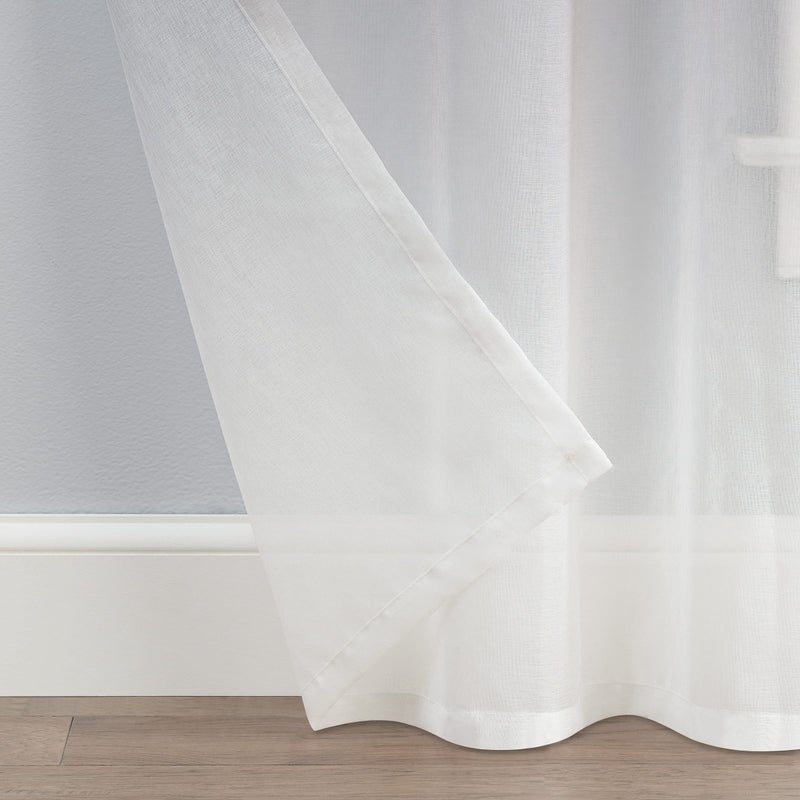 ECLIPSE Ines Printed Ombre Textured Light Filtering Grommet Window Curtains for Bedroom (2 Panels)  52 in x 84 in  Charcoal - Image 5