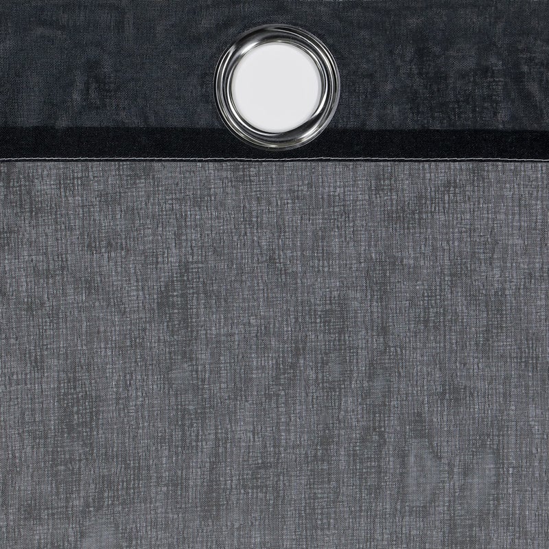 ECLIPSE Ines Printed Ombre Textured Light Filtering Grommet Window Curtains for Bedroom (2 Panels)  52 in x 84 in  Charcoal - Image 4