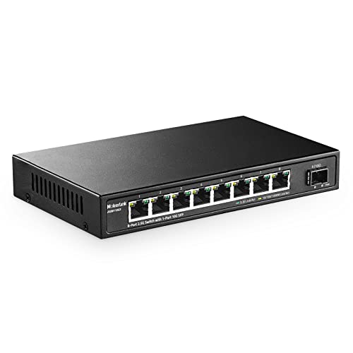 MokerLink 8 Port 2.5G Ethernet Switch with 10G SFP+, 8x2.5G RJ45 Ports Compatible with 100/1000Mbps, Metal Unmanaged Fanless Desktop|Wallmount Network Switch - Image 1