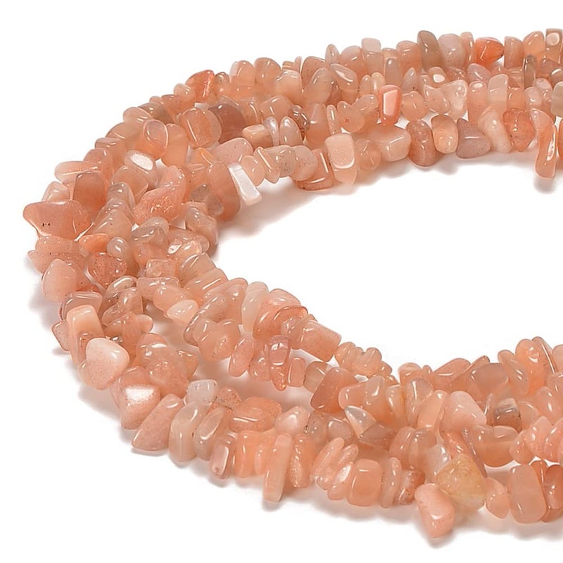 jodaying 58mm Natural Sunstone Gemstone Chips Loose Beads Semi Precious for Jewelry Making DIY Handmade Craft Supplies 1 Strand per Bag Approxi 34