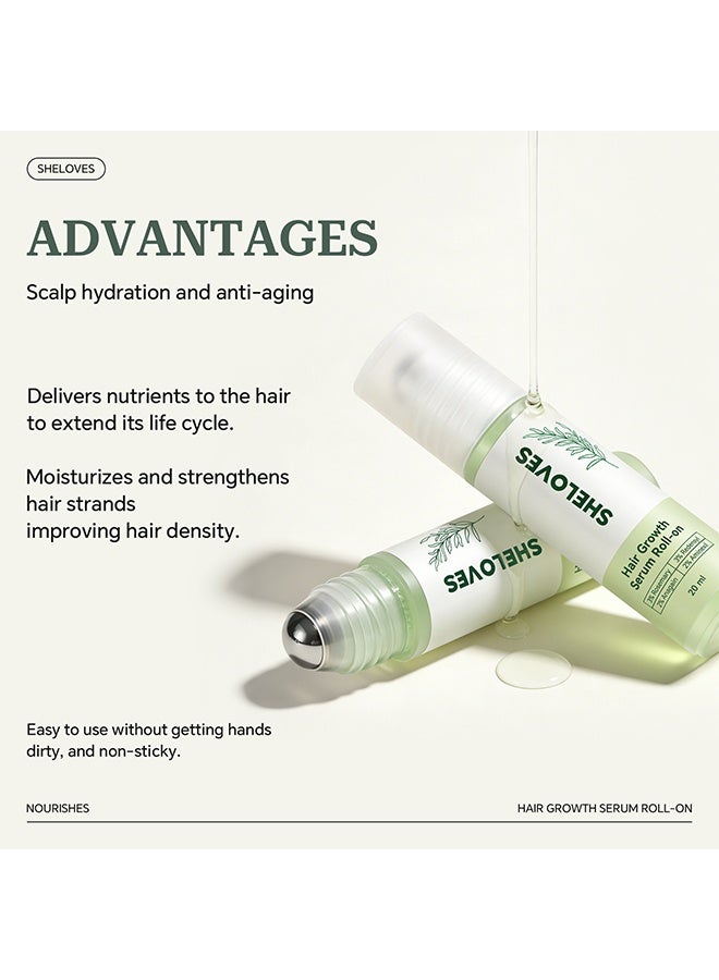 Sheloves Hair Growth Serum Roll-On,3% Rosemary, 3% Redensyl, 2% Anagain, 2% Aminexil, Serum for Hair Loss & Hair Regrowth For Men & Women - Image 4